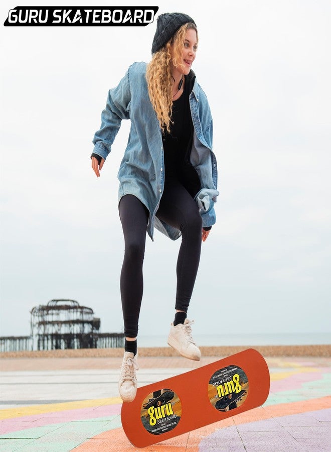 GURU Small Wooden Non-Slip Skateboard for Kids, Adult 17 inch x 5 inch Skateboard (Orange, Pack of 1) - Image 4